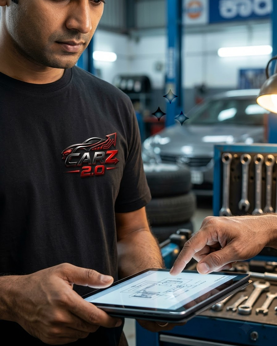 Service advisor preparing vehicle insurance renewal documents
